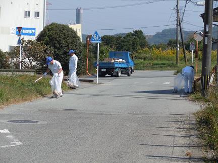 通勤道路ゴミ拾い