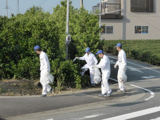 道の隅々までゴミ拾い