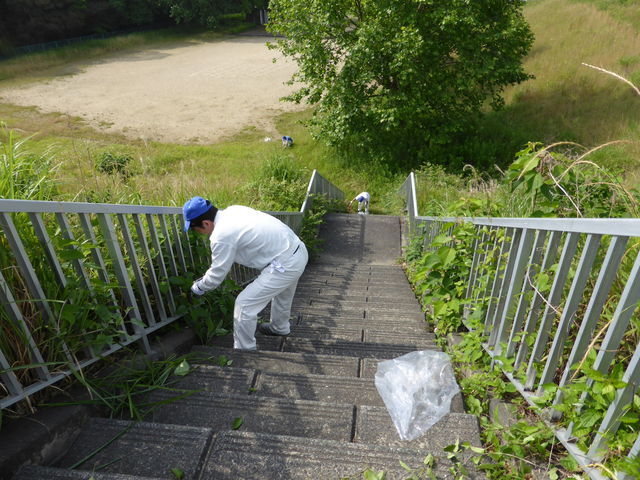 細江工場　近隣公園の草取りやゴミ拾いをしました