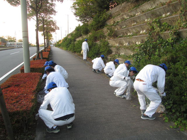 【浜北工場】交通量も樹木も多い幹線道路にはゴミも多かったです